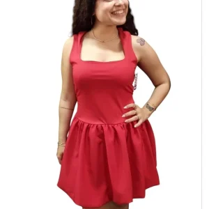 Vestido rojo globo