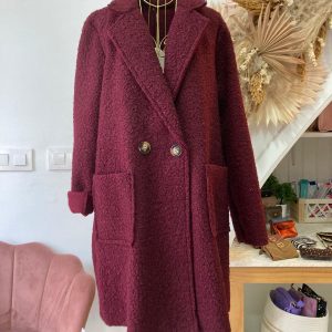Abrigo rizo burdeos