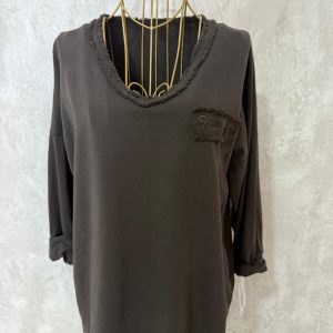 CAMISETA LAVADA MARRÓN