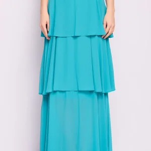 Falda verde con volantes y hebilla