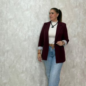 BLAZER PUÑO RALLAS BURDEOS
