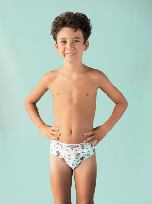 Ref 400 Slip Niño Algodón Estampado Pack 3uds y 12uds