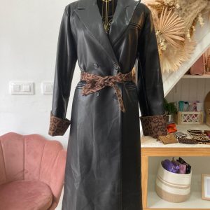 Abrigo polipiel largo