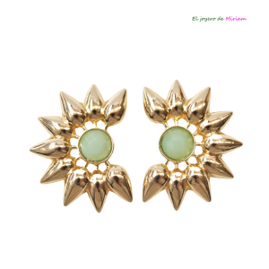Pendientes menta y oro