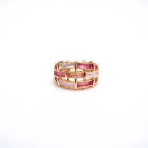 Anillo elástico trenzado rosa