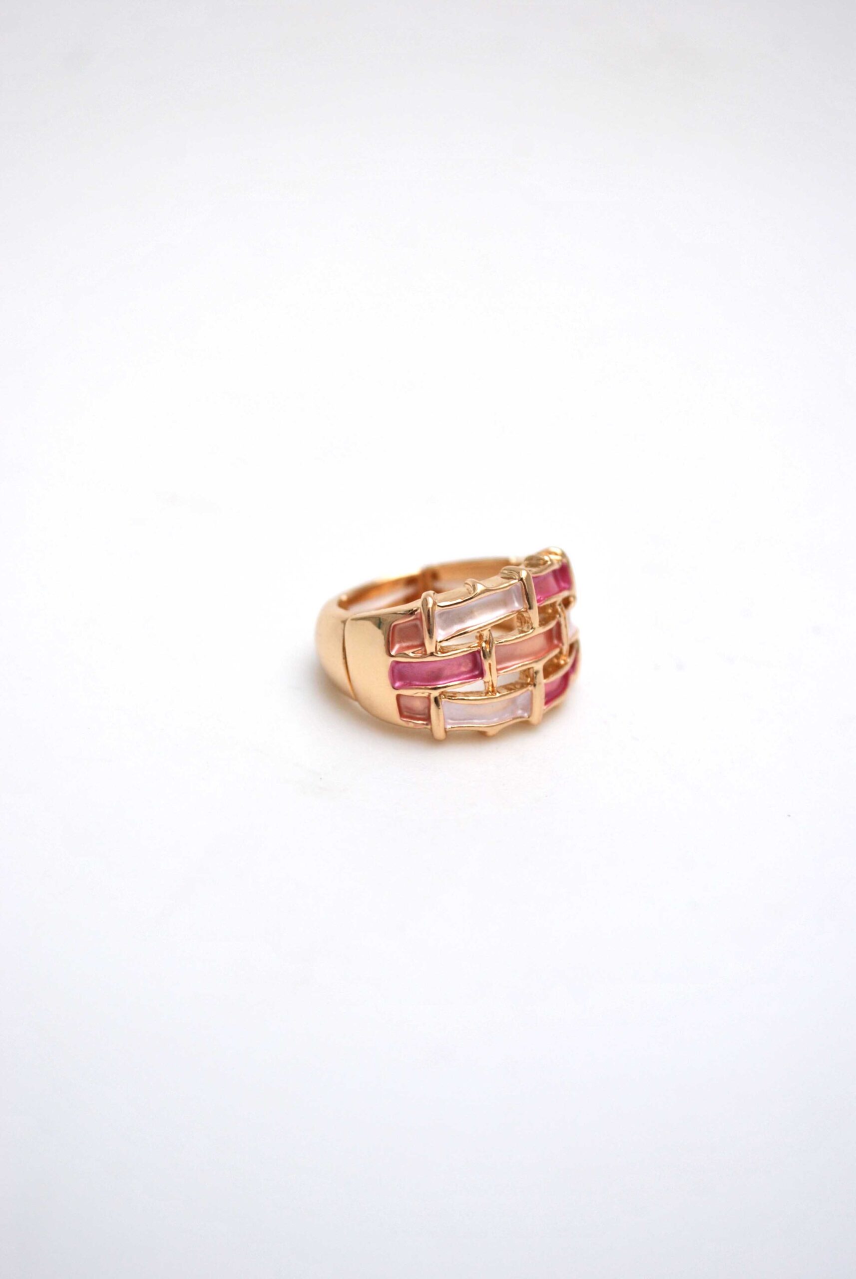 Anillo elástico trenzado rosa - Imagen 2