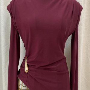 BLUSA BROCHE BURDEOS