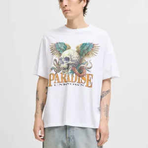 Camiseta Jack&Jones Calavera-Alas blanco