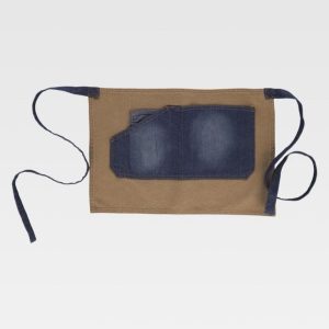 Delantal corto con tejido Canvas y vaquero