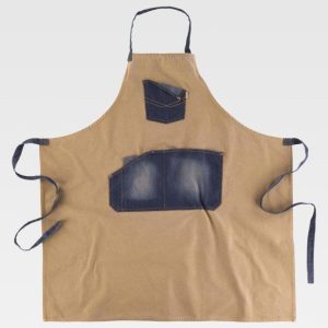 Delantal largo con tejido Canvas y vaquero