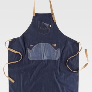 Delantal largo con tejido vaquero