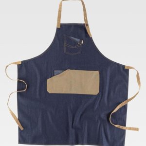 Delantal largo con tejido vaquero