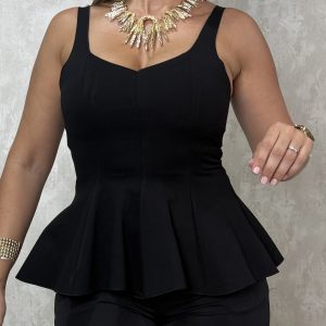 Top sirena licra negro