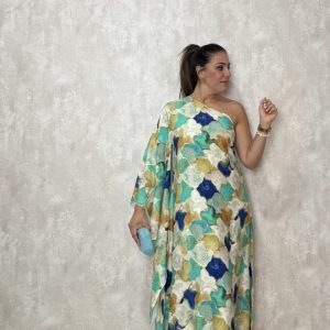 Vestido acuarela turquesa