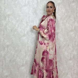 Vestido seda rosa