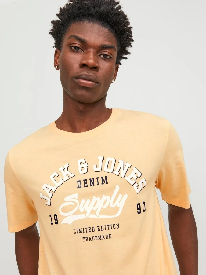 Camiseta Jack&Jones Logoo Naranja - Imagen 3