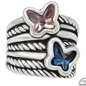 ANILLO LET´S FLY PLATA ROSA/AZUL