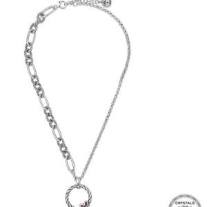 COLLAR BUTTERFLY PLATA/ROSA