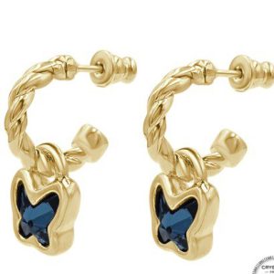 PENDIENTES ARO BUTTERFLY ORO/AZUL