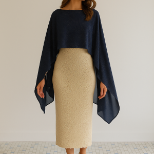 Capa gasa azul marino brillo plata