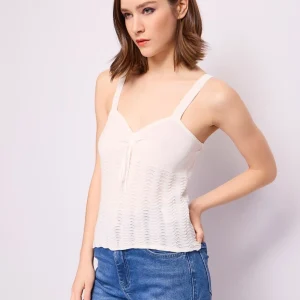 Top blanco de punto
