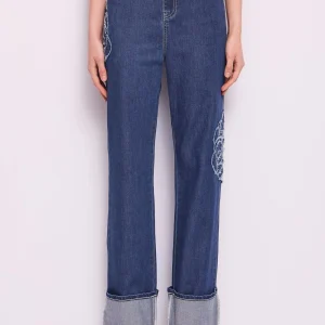 Vaqueros de algodón con vuelta